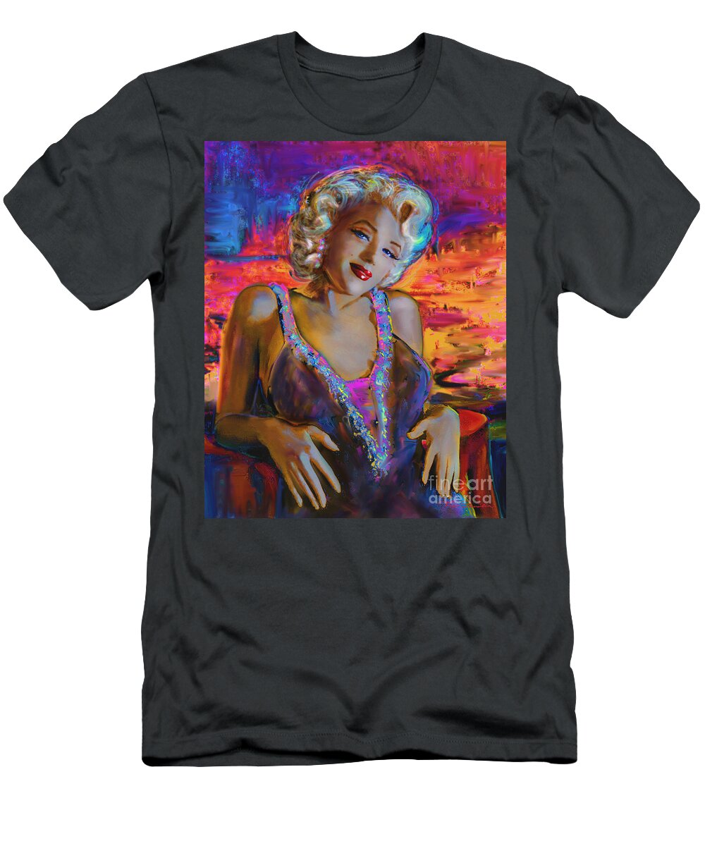 Marilyn Monroe T-Shirt featuring the painting Marilyn Monroe 126 g by Theo Danella