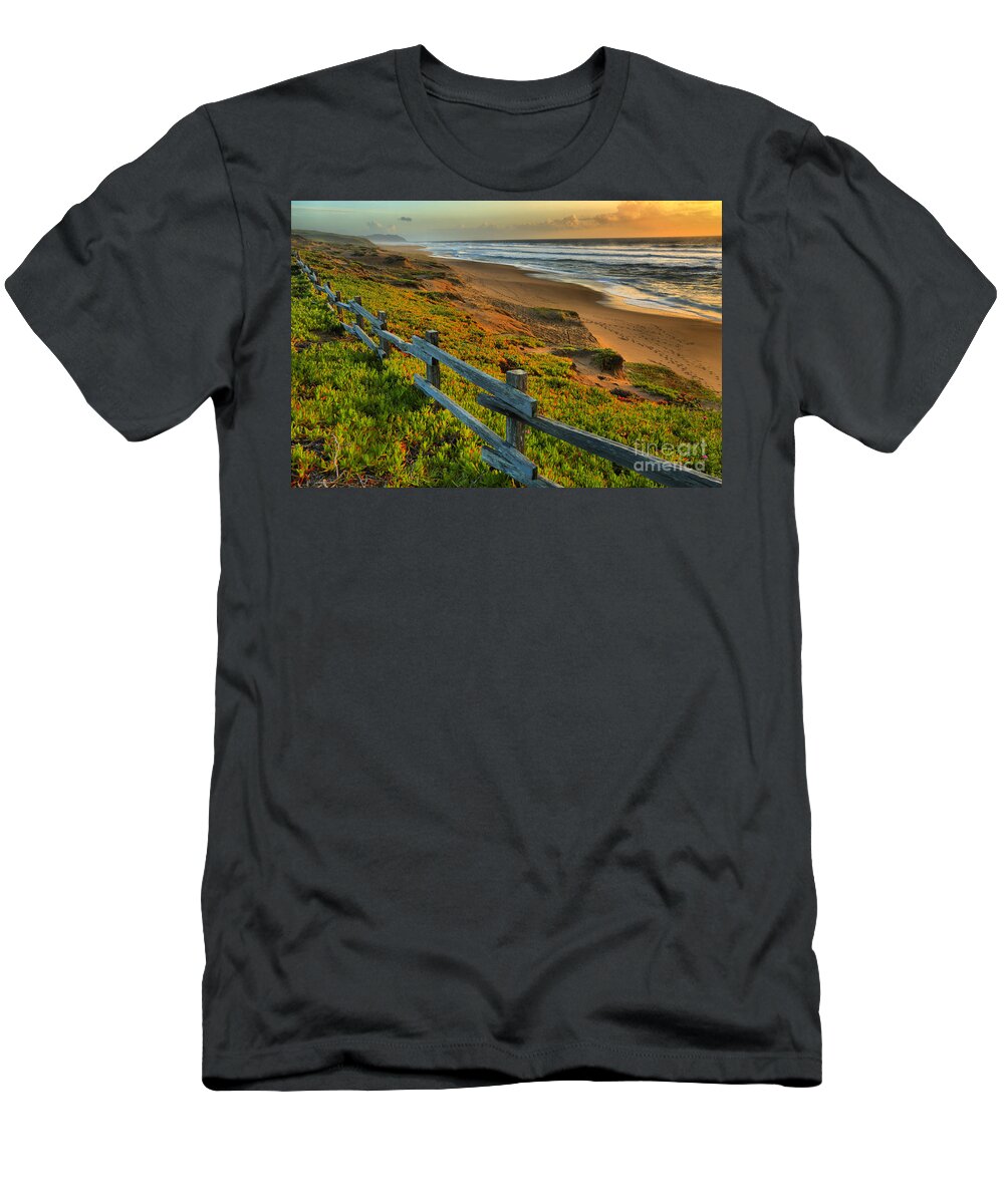 Point Reyes T-Shirt featuring the photograph Marin County Golden Glow by Adam Jewell