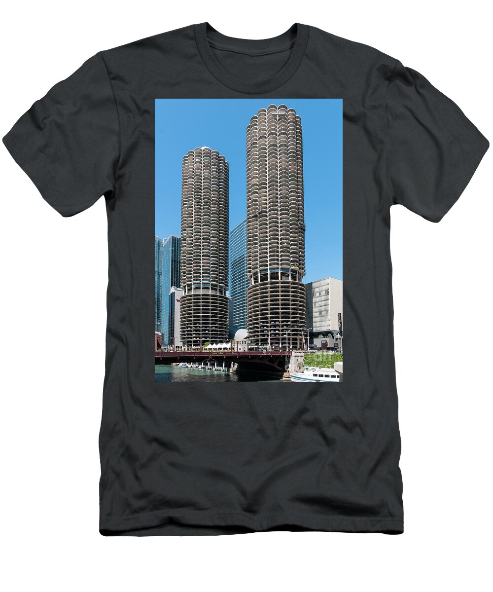 Chicago T-Shirt featuring the photograph Marina City by David Levin