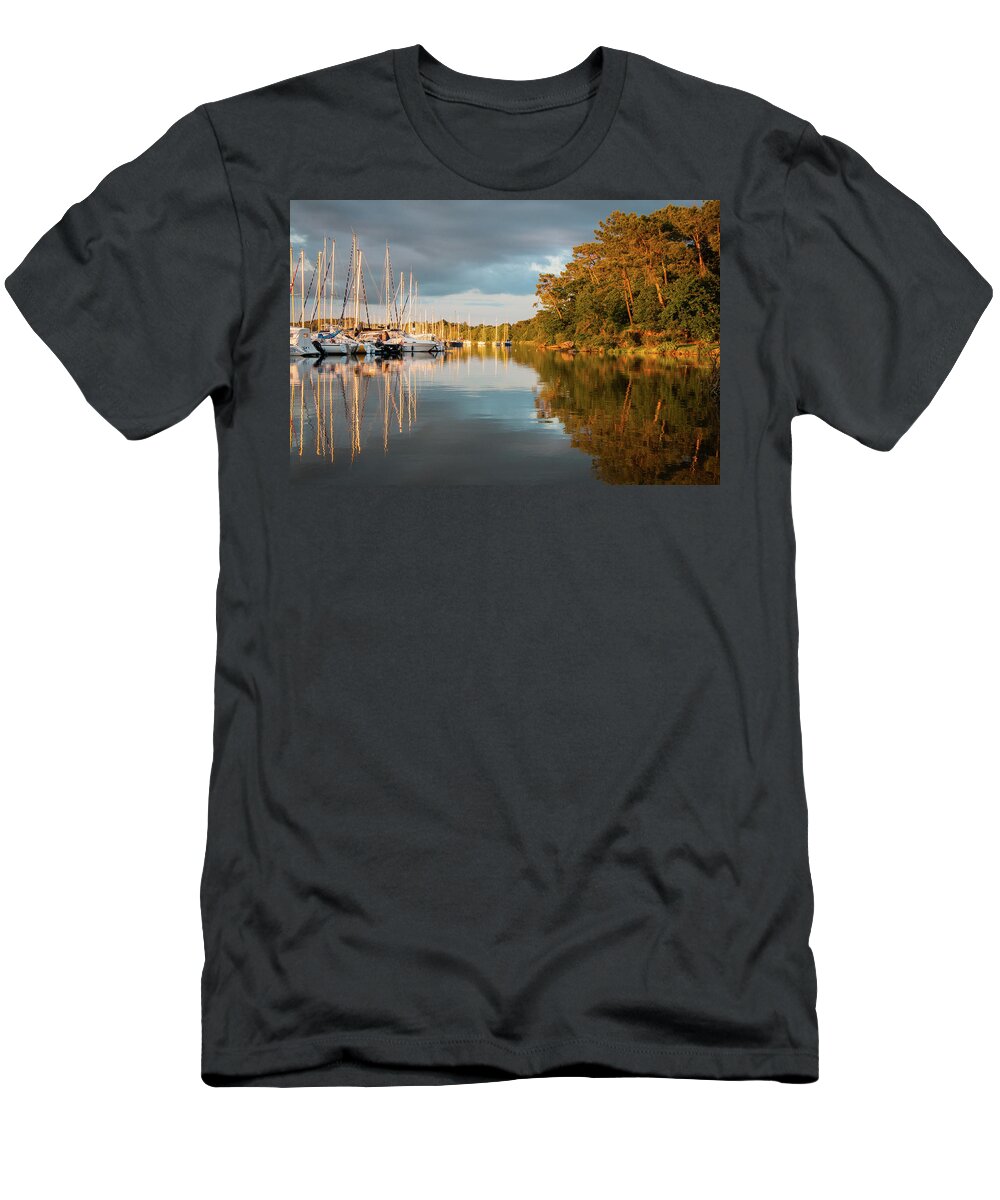 Boat T-Shirt featuring the photograph Marina Sunset 10 by Geoff Smith