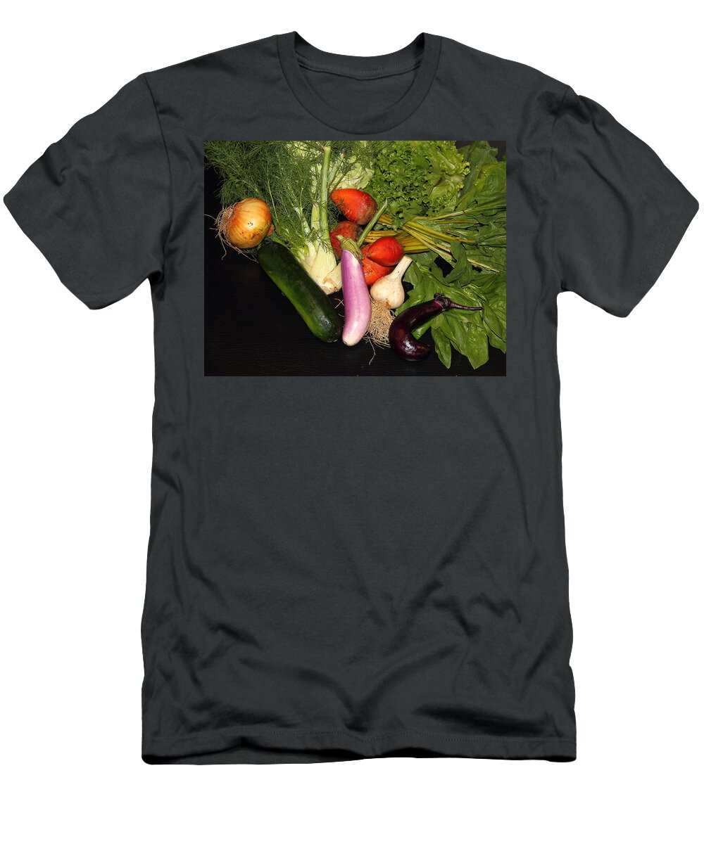 Vegetables T-Shirt featuring the photograph Market Day by Allen Nice-Webb
