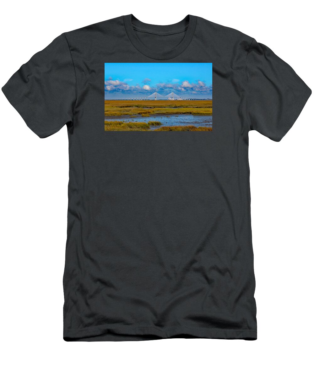 Nature T-Shirt featuring the photograph Marsh-Sidney Lanier Bridge by DB Hayes