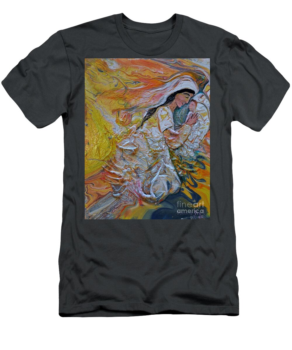 Mary T-Shirt featuring the painting Mary Did You Know by Deborah Nell