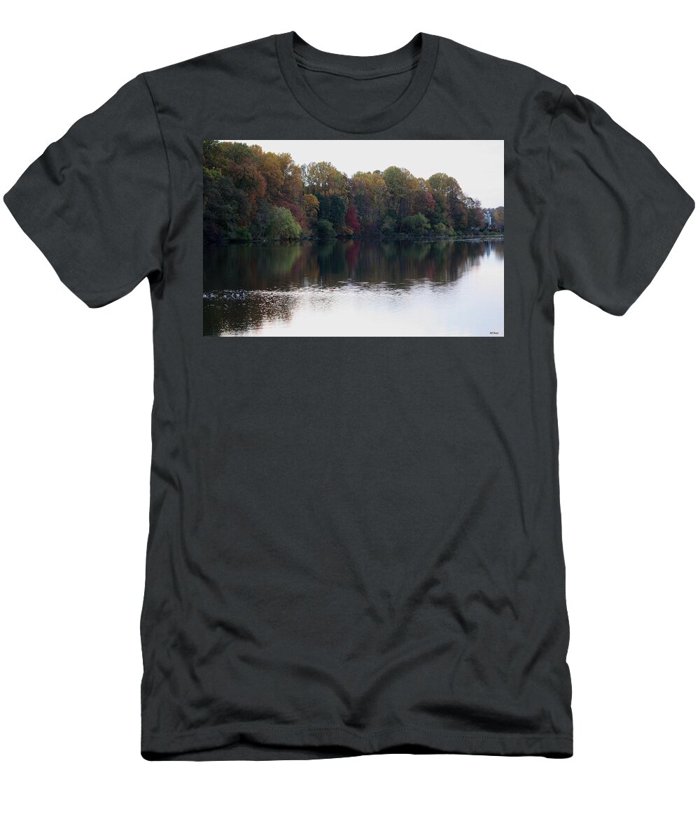 Maryland T-Shirt featuring the photograph Maryland Autumns - Lake Elkhorn - Geese in a Row by Ronald Reid