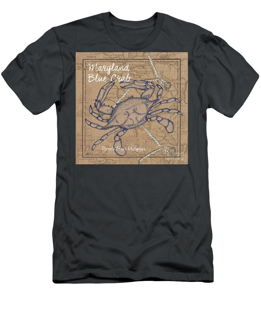 Crab T-Shirt featuring the painting Maryland Blue Crab by Debbie DeWitt