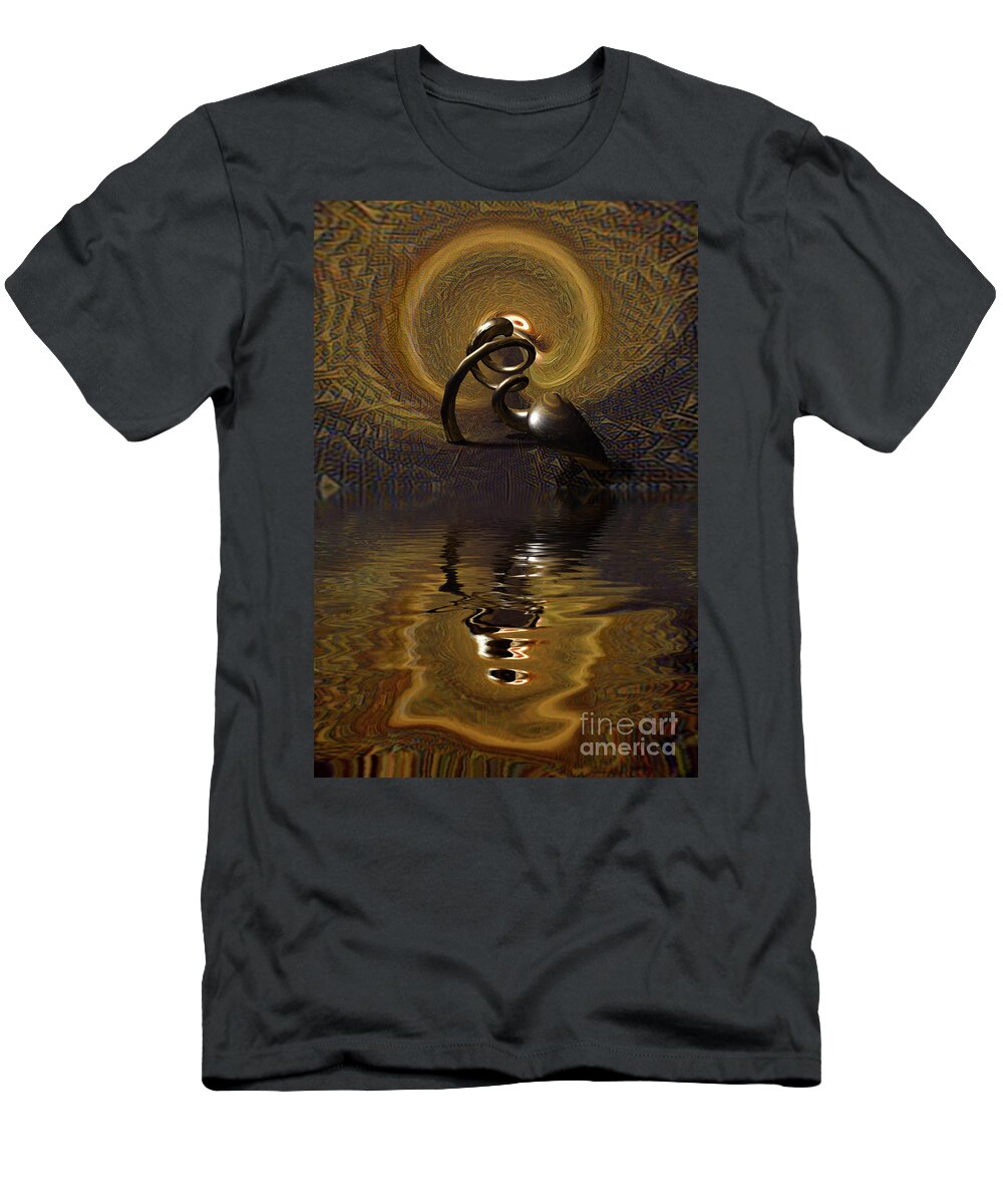 Midevil T-Shirt featuring the photograph Medieval Reflections Into the Dark by Wernher Krutein