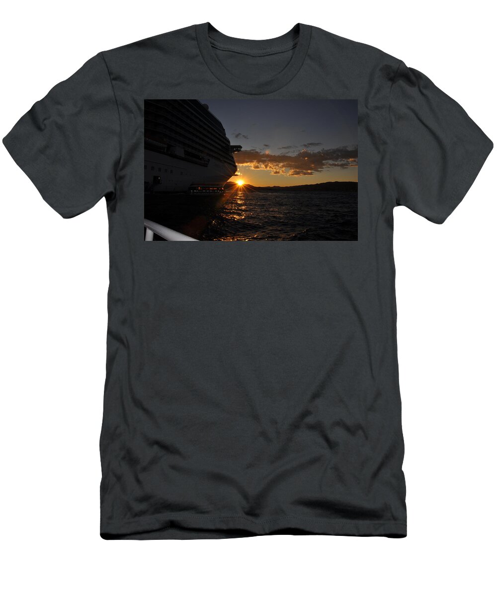 #celebrity Cruise Line T-Shirt featuring the photograph Mediterranean Sunset by Cornelia DeDona