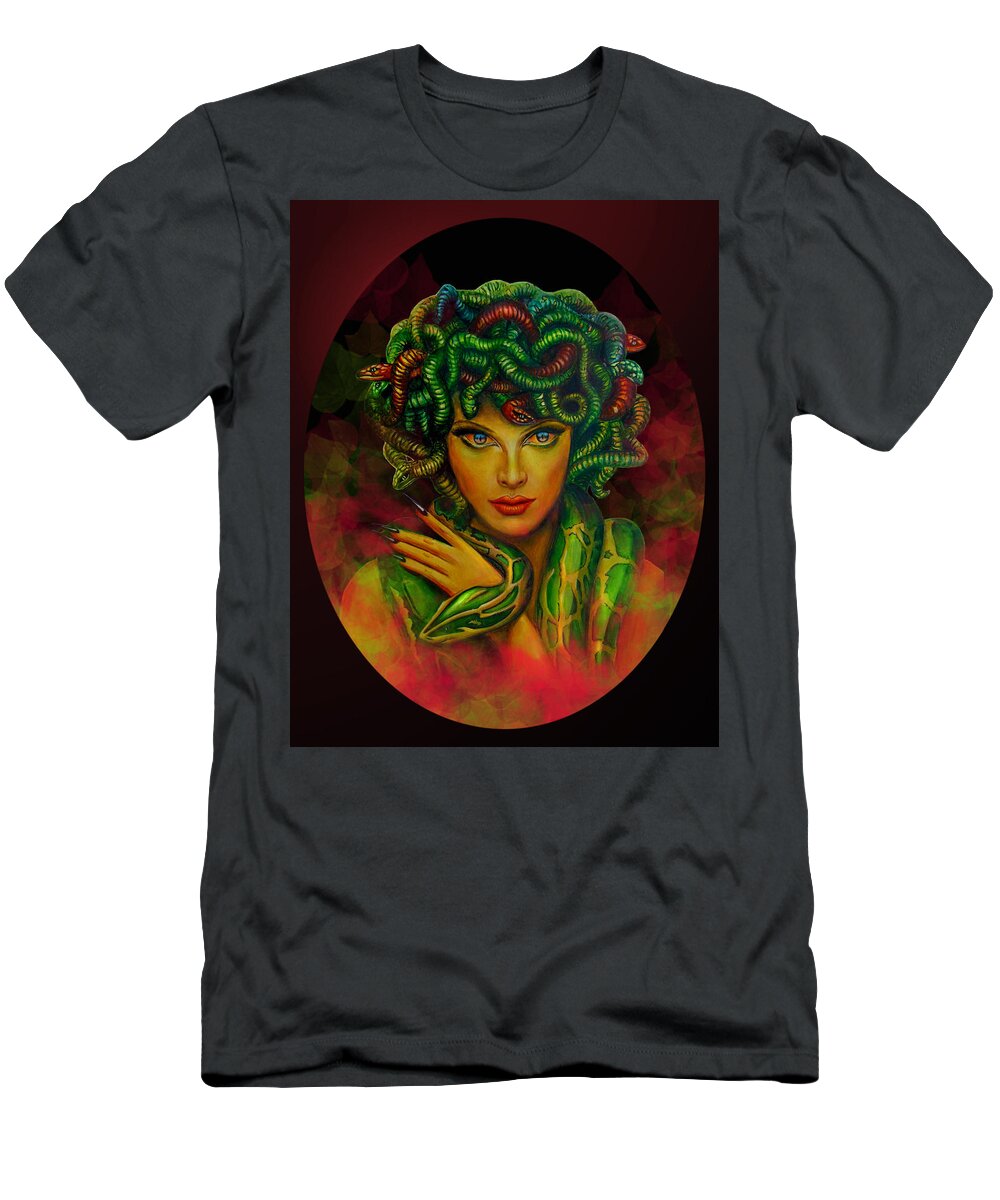 Medusa T-Shirt featuring the digital art Medusa - Greek Mythology by Richa Malik by Richa Malik