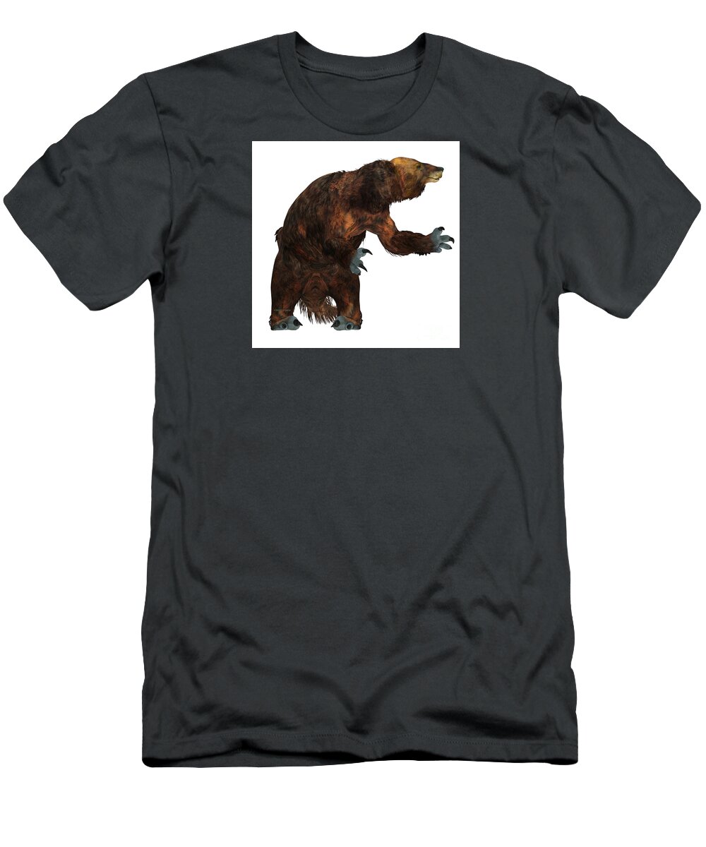 Megatherium T-Shirt featuring the painting Megatherium Sloth on White by Corey Ford