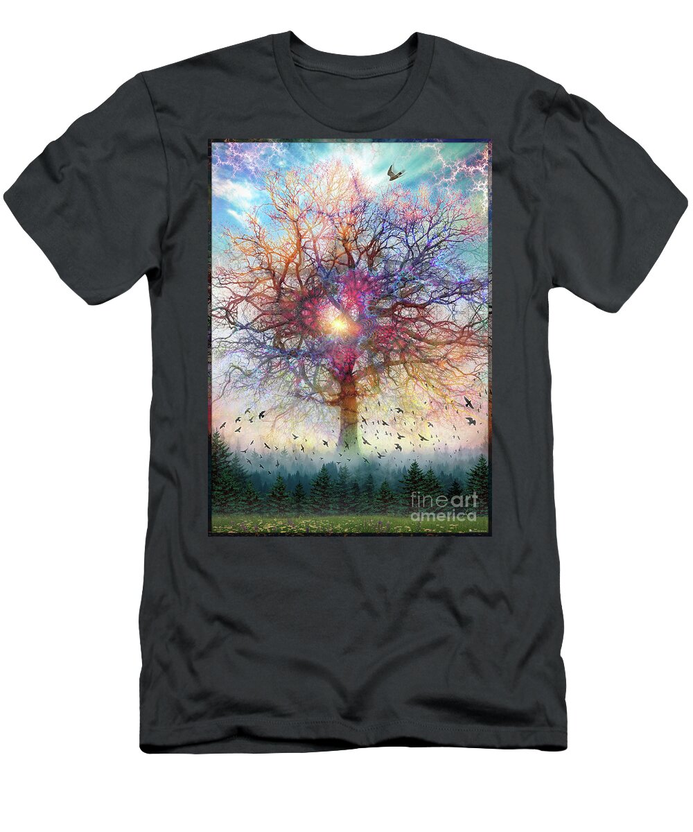  Tree Of Life T-Shirt featuring the digital art Memory of a Tree by Leonard Rubins