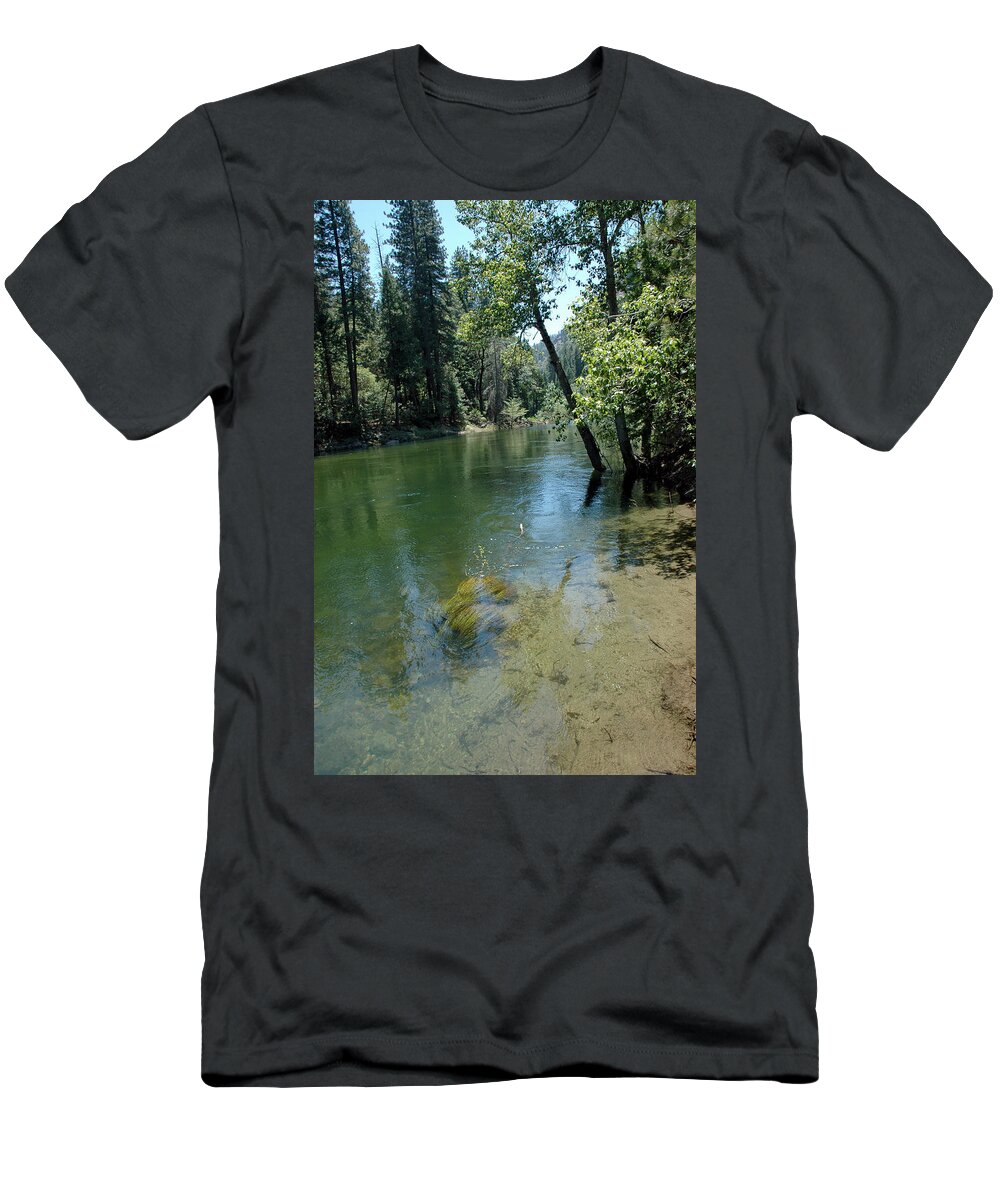 Usa T-Shirt featuring the photograph Merced River Banks by LeeAnn McLaneGoetz McLaneGoetzStudioLLCcom