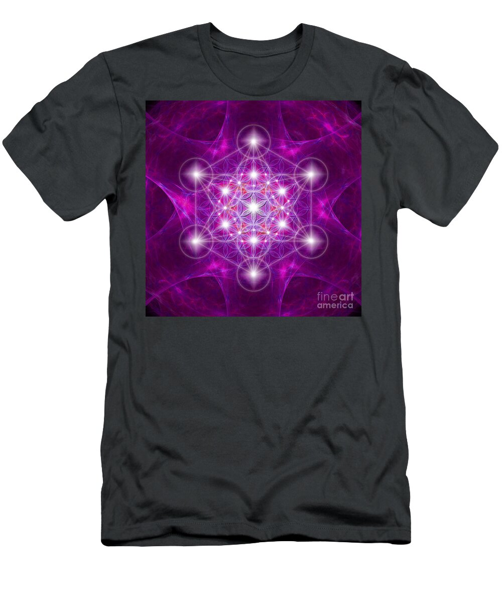 Metatron T-Shirt featuring the digital art Metatron Cube Mandala by Alexa Szlavics