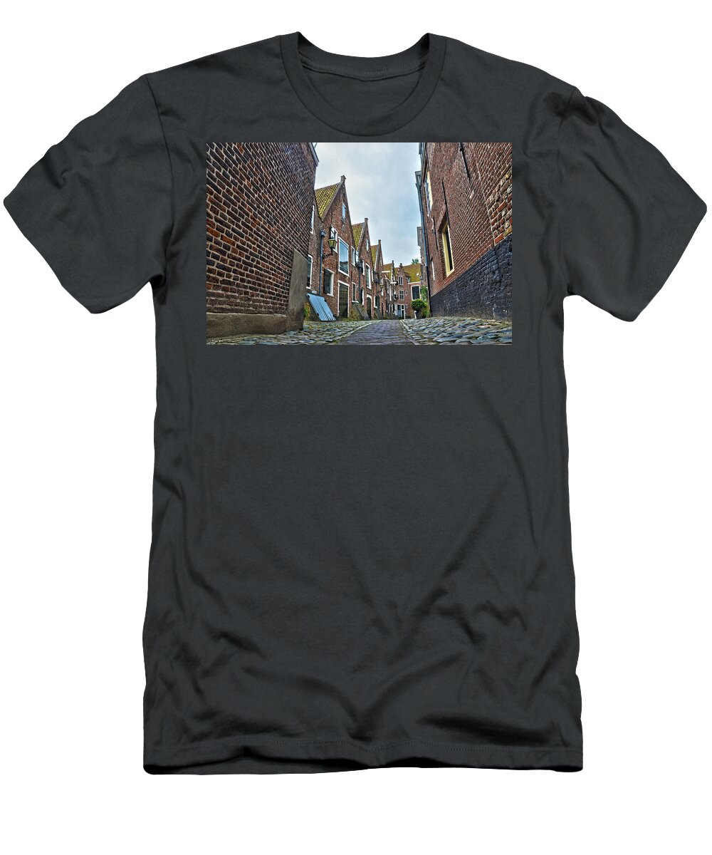Alley T-Shirt featuring the photograph Middelburg Alley by Frans Blok