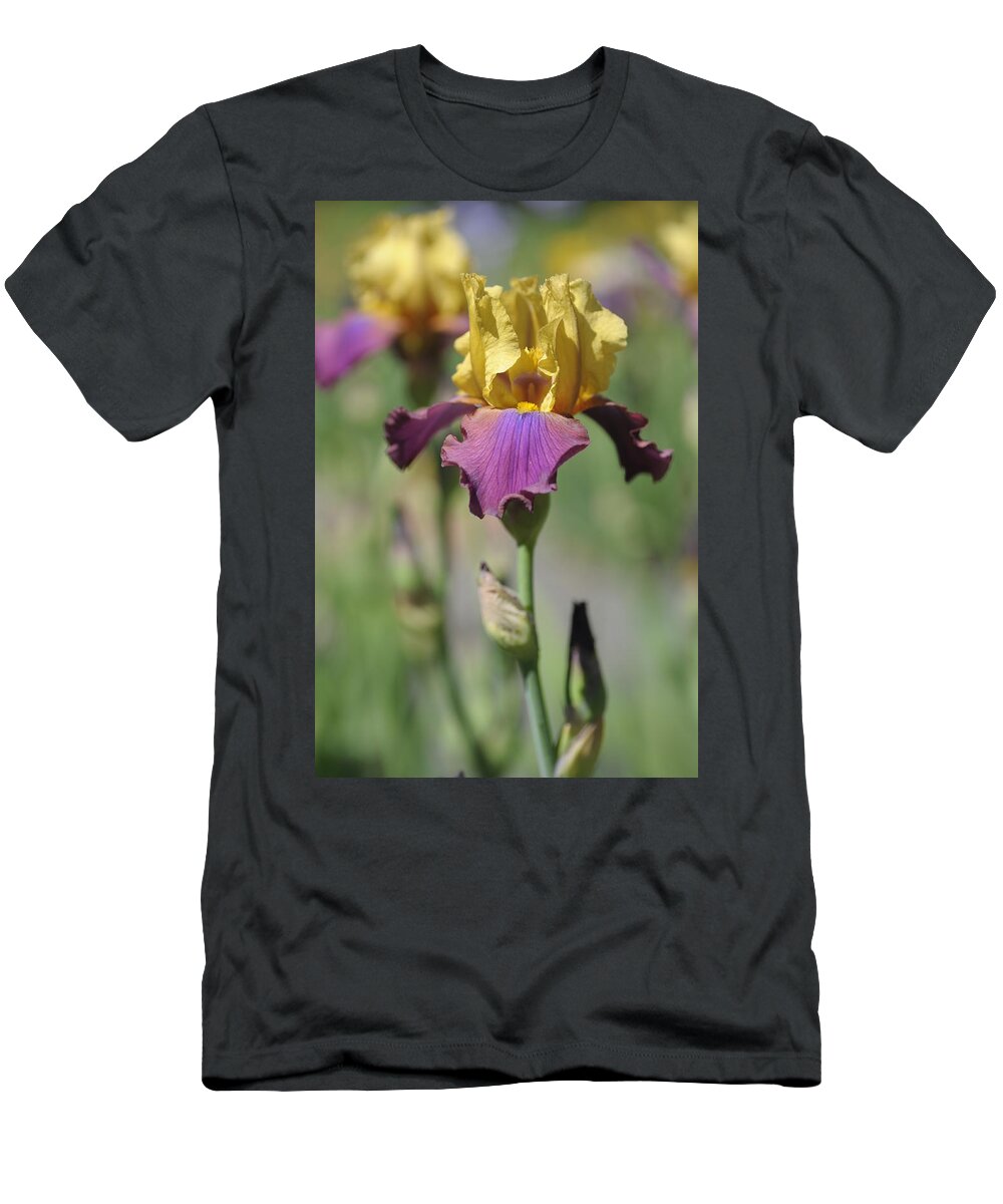 Jenny Rainbow Fine Art Photography T-Shirt featuring the photograph Milestone 1.The Beauty of Irises by Jenny Rainbow