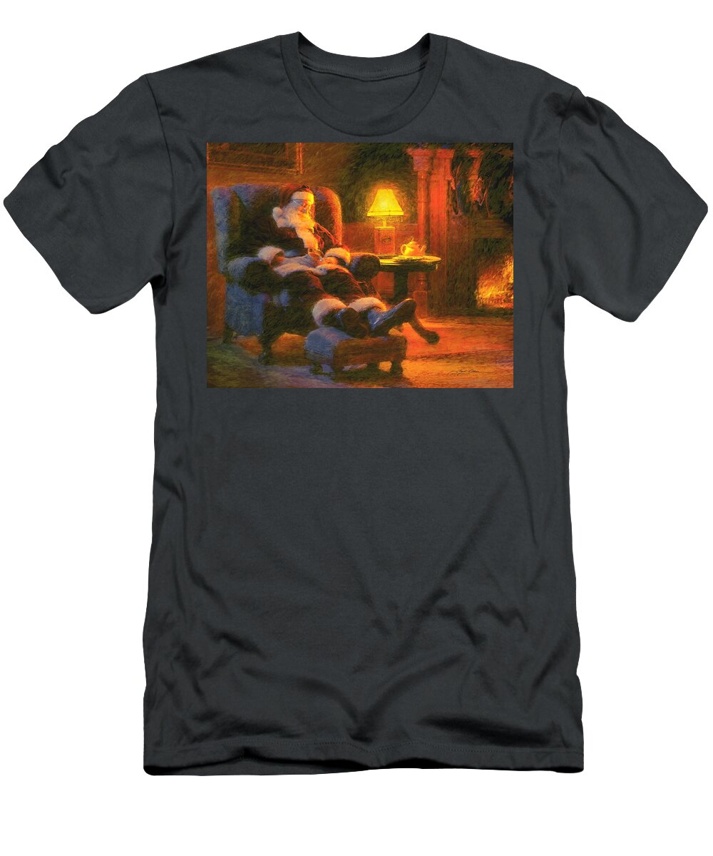 Santa Claus T-Shirt featuring the painting Milk and Cookiezzzzz by Greg Olsen