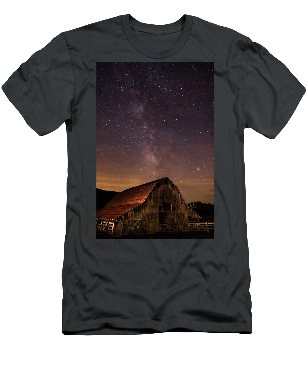 Milky Way T-Shirt featuring the photograph Milky Way over Boxley Barn by Eilish Palmer