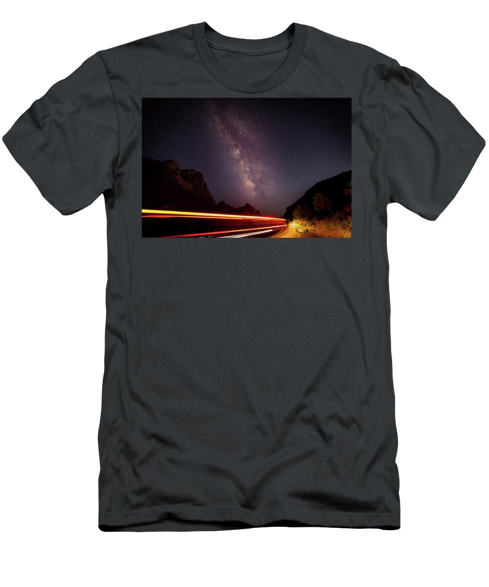 Night T-Shirt featuring the photograph Milkyway over the Higway by David Watkins