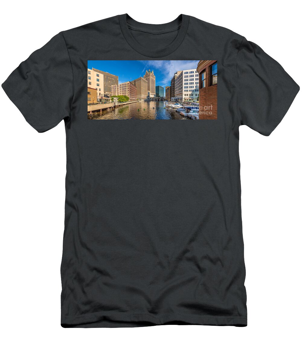 Architecture T-Shirt featuring the photograph Milwaukee Summer Nights by Andrew Slater