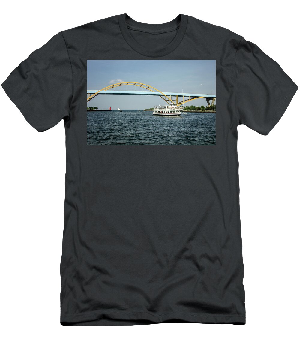 Milwaukee Waterways T-Shirt featuring the photograph Milwaukee Waterways by Susan McMenamin