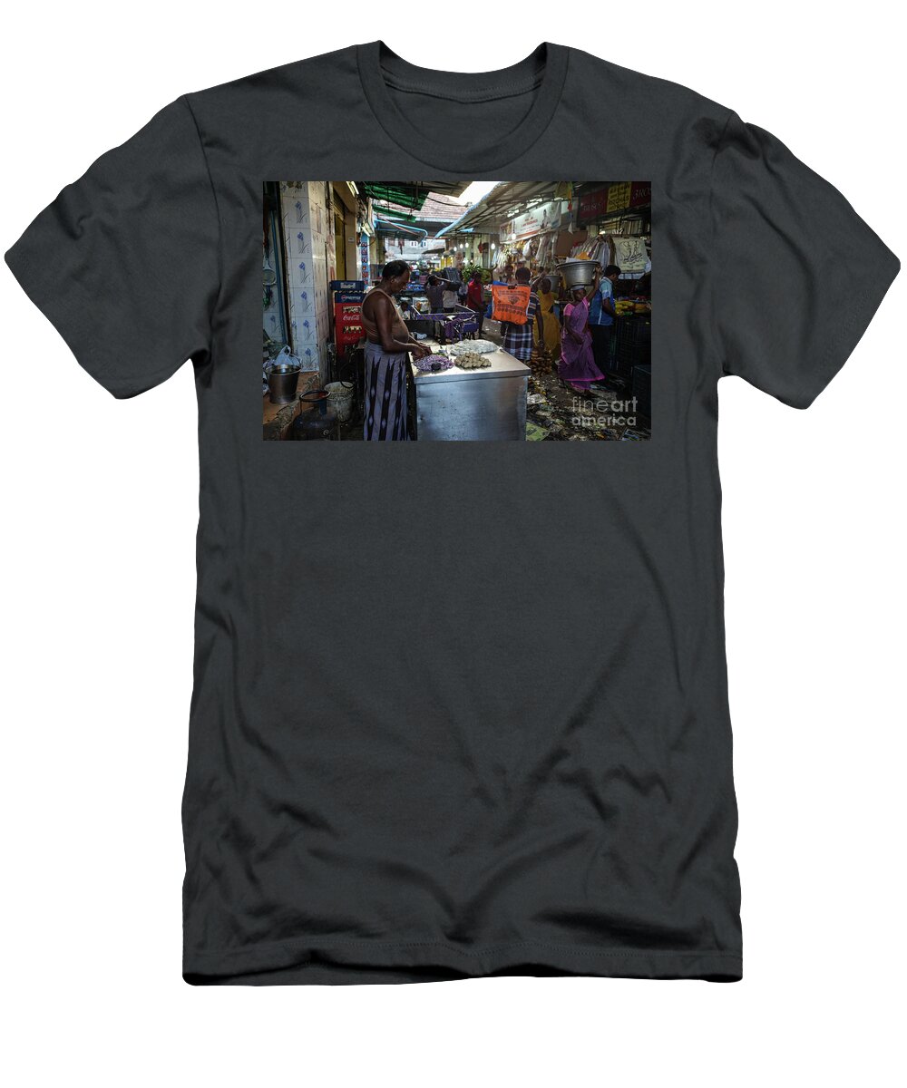 India T-Shirt featuring the photograph Mincing Garlic by Mike Reid