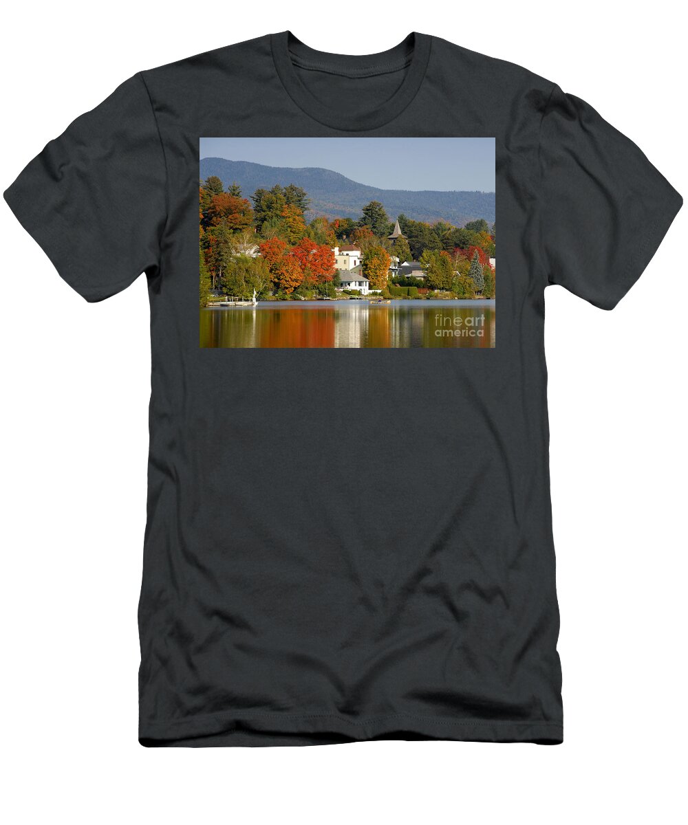 Adirondack Mountains T-Shirt featuring the photograph Mirror Lake by David Lee Thompson
