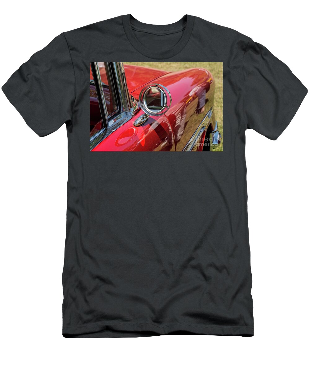 Mirror T-Shirt featuring the photograph Mirror On A Vintage Car by Les Palenik