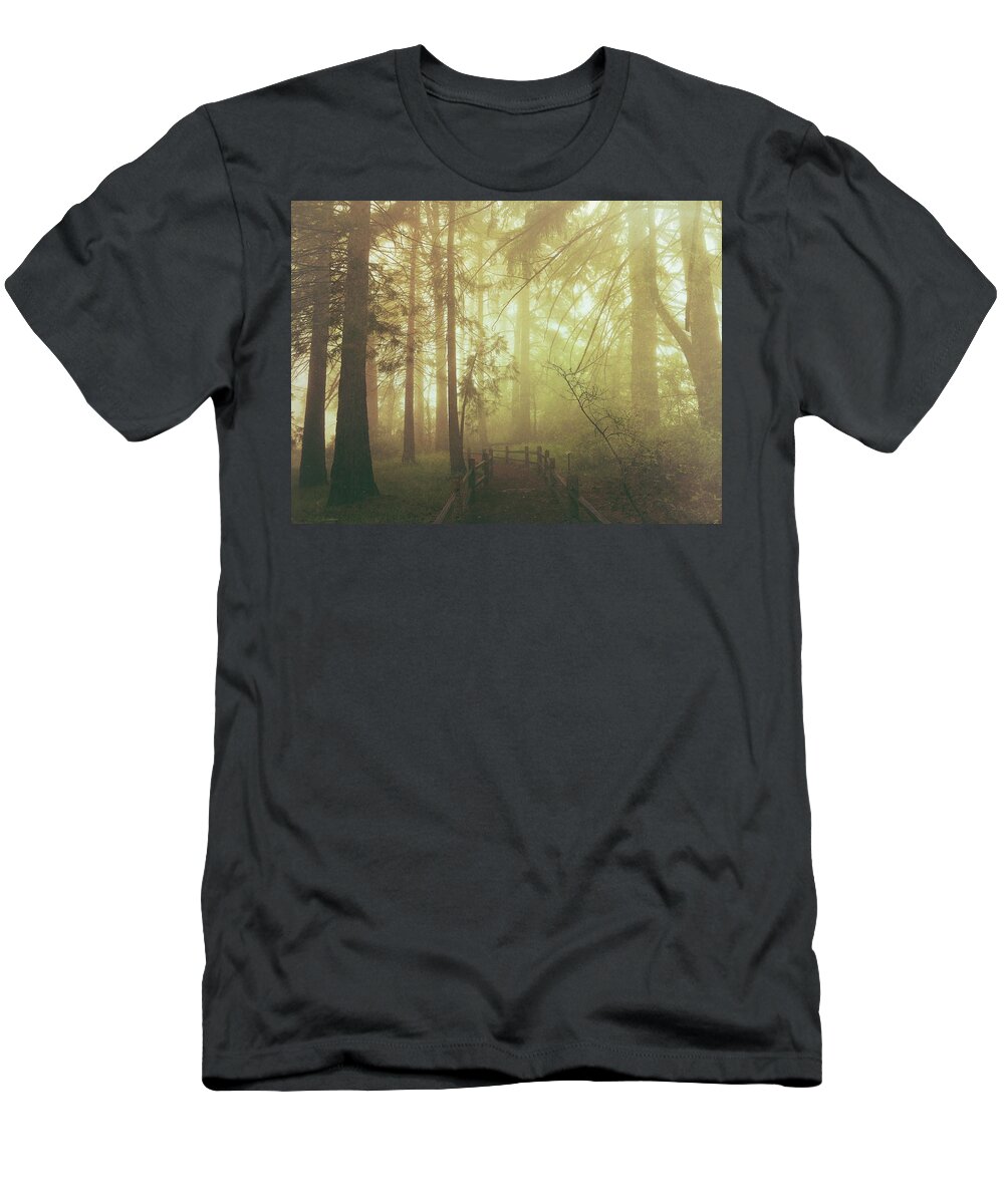 Poppy T-Shirt featuring the digital art Misty Forest Trail by Kevyn Bashore