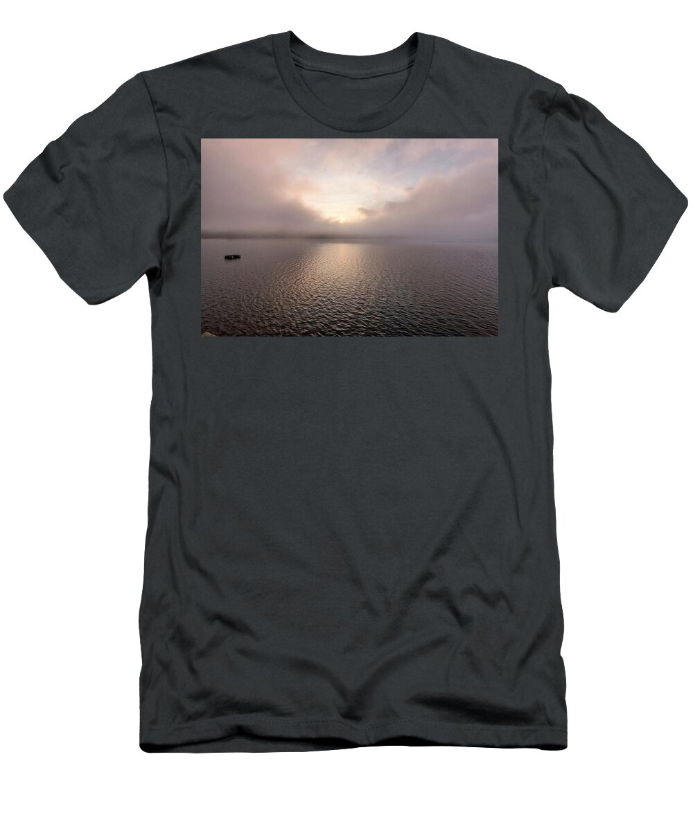 Spofford Lake New Hampshire T-Shirt featuring the photograph Misty Morning II by Tom Singleton