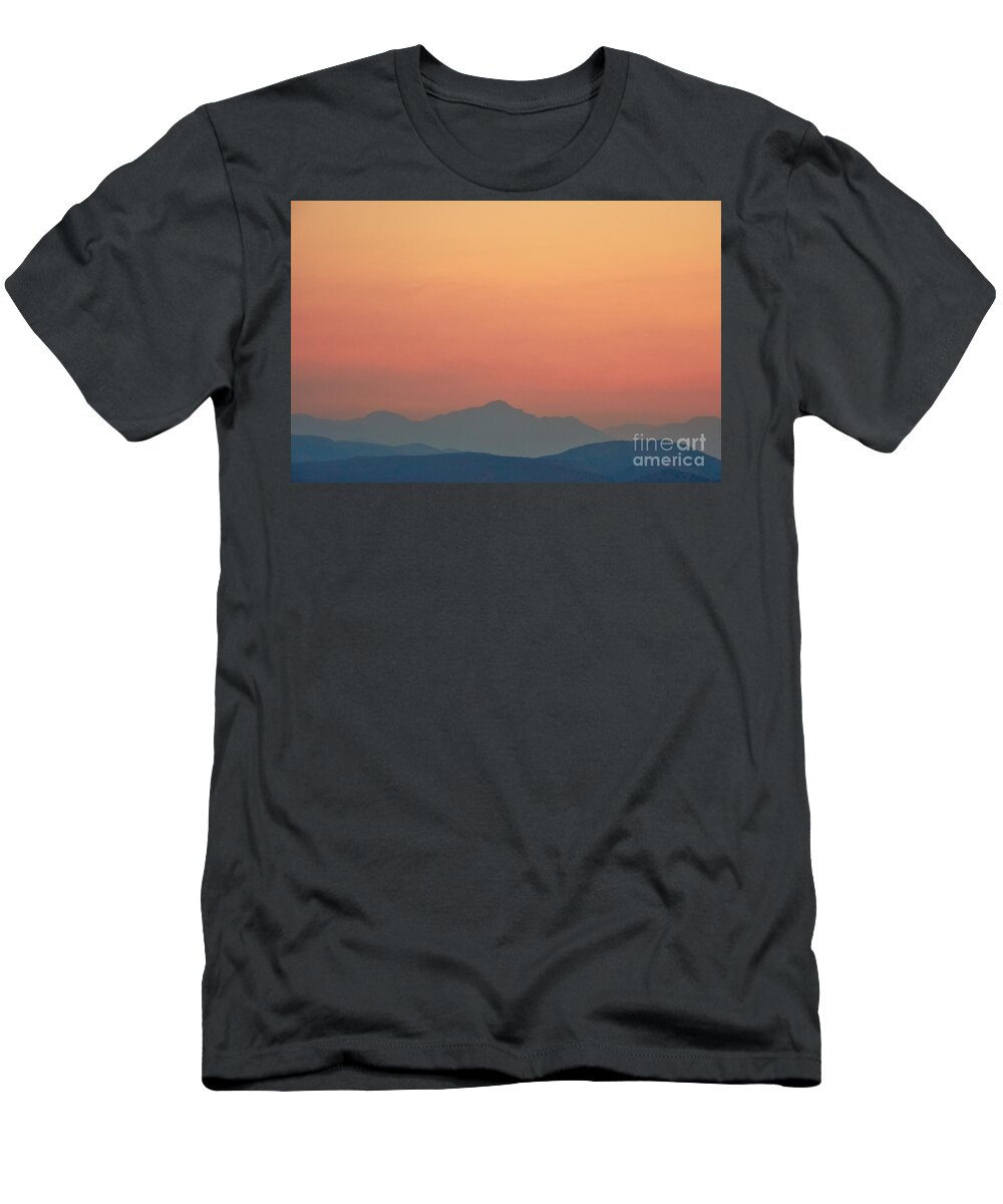 Mountain Silhouettes T-Shirt featuring the photograph Misty Mountains by Angela J Wright