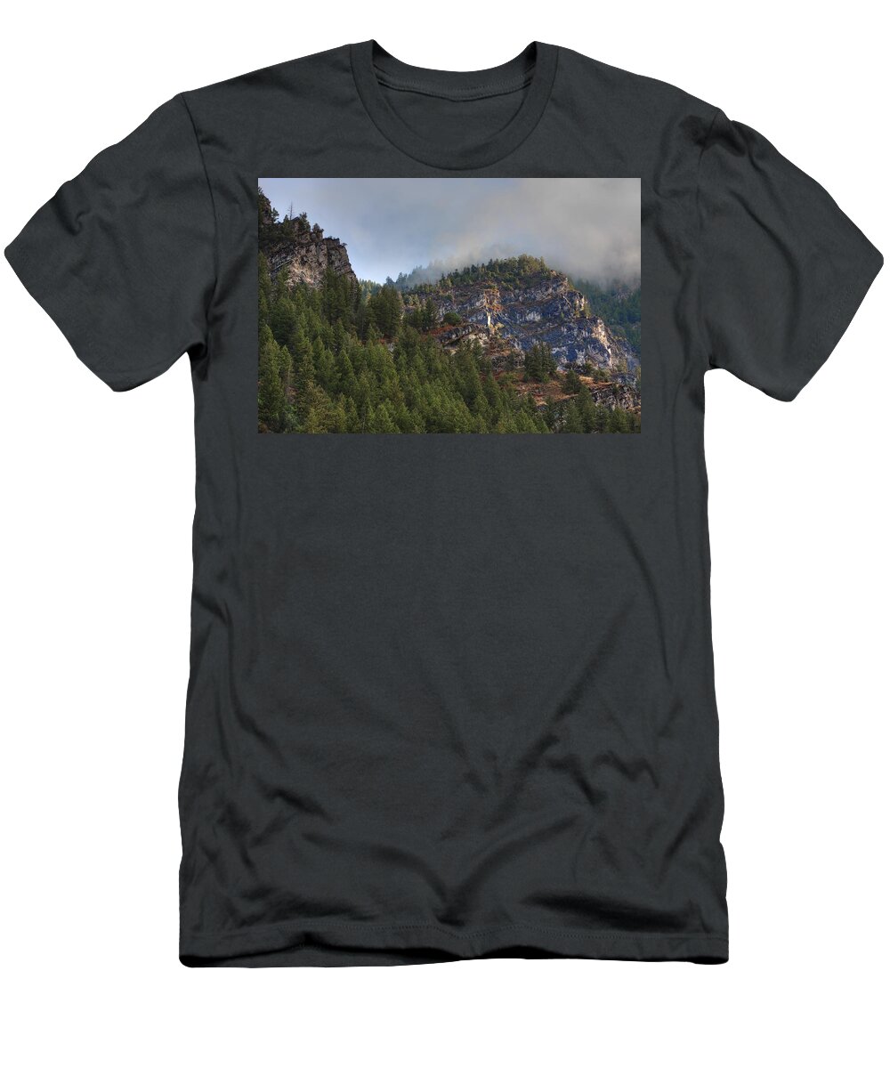 Canyon T-Shirt featuring the photograph Misty Ridge by David Andersen