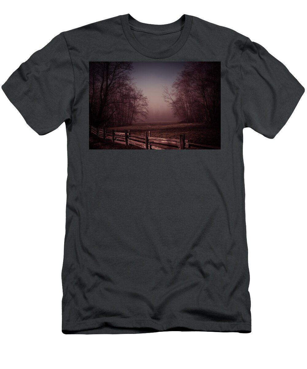 Fog T-Shirt featuring the photograph Misty Walk by Monte Arnold