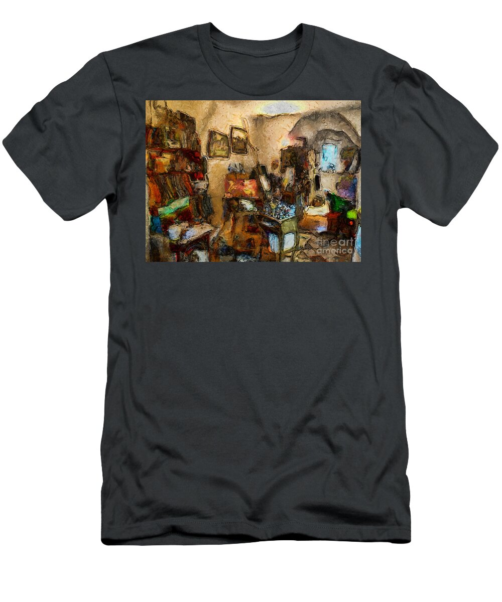 Van Gogh T-Shirt featuring the painting Modern Art Studio by Claire Bull