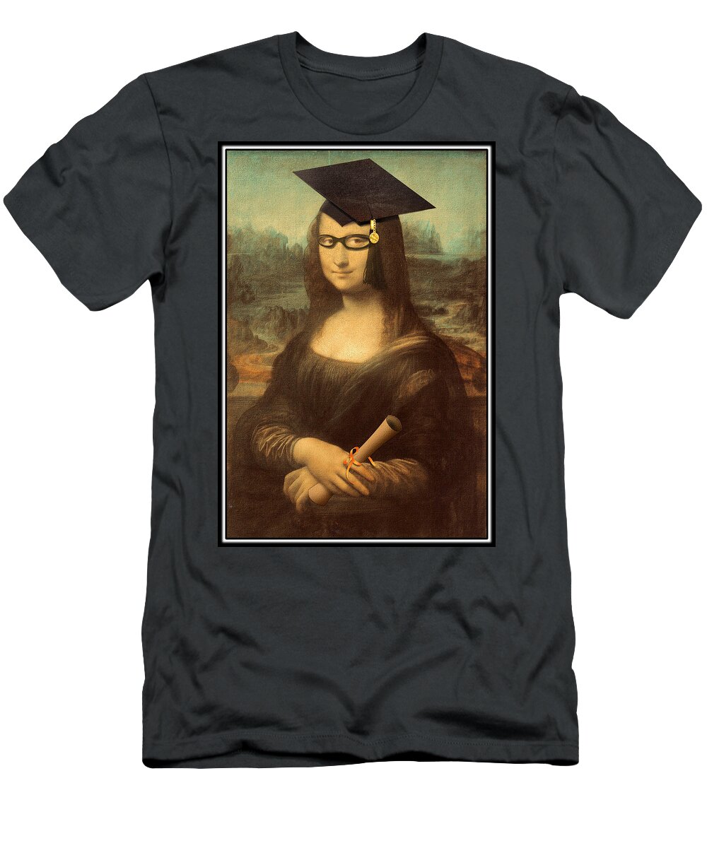 Davinci T-Shirt featuring the painting Mona Lisa Graduation Day by Gravityx9 Designs