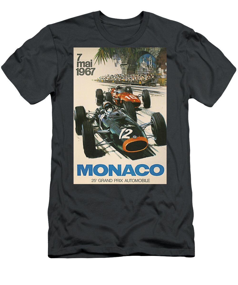 Monaco Grand Prix T-Shirt featuring the digital art Monaco Grand Prix 1967 by Georgia Fowler