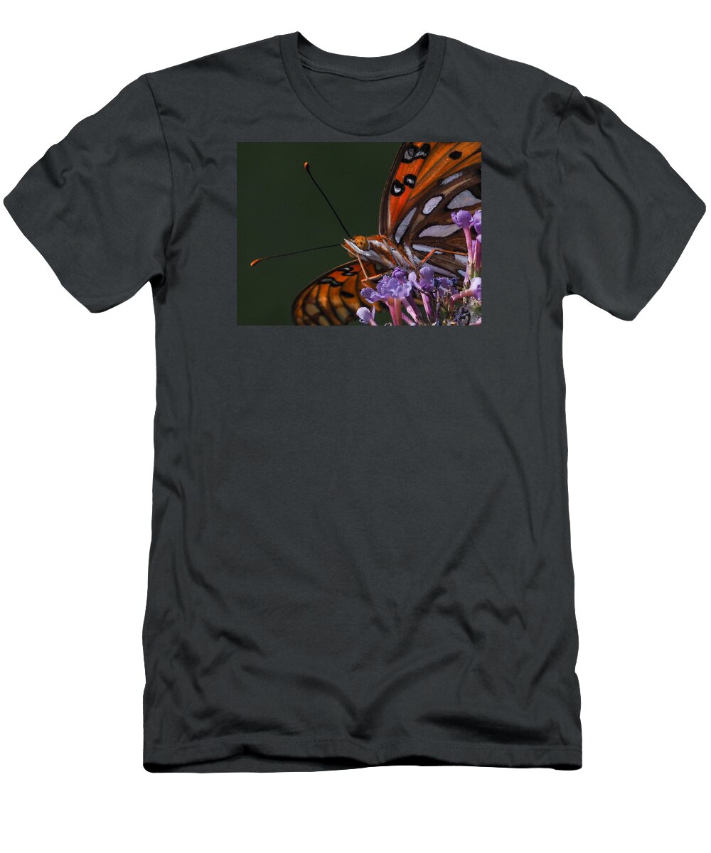 Monarch Closeup T-Shirt featuring the photograph Monarch Butterfly Closeup by Paula Ponath