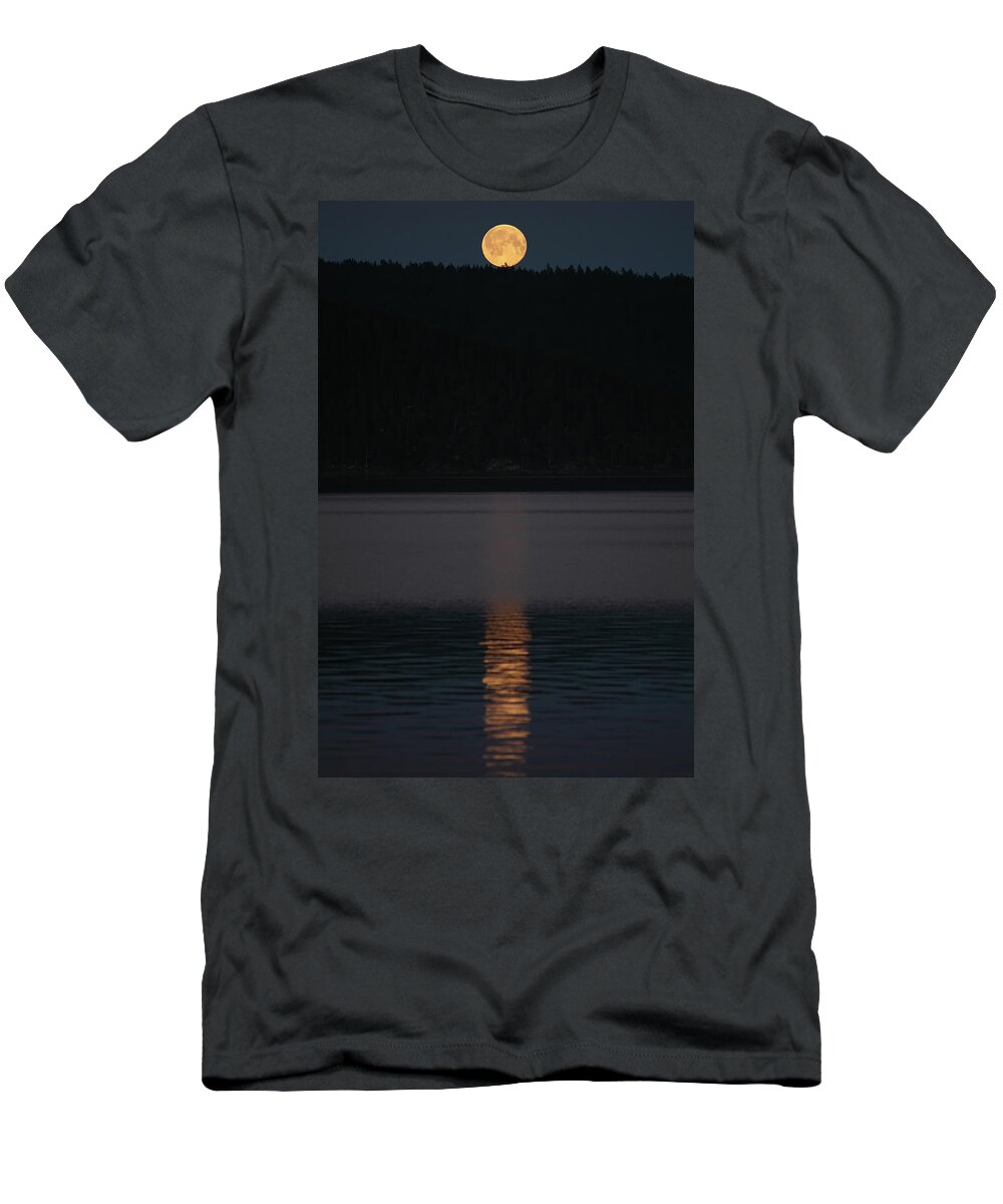 Moonrise T-Shirt featuring the photograph Moonrise over Syerminjarga by Pekka Sammallahti