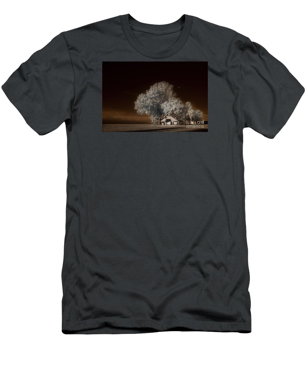 Moonrise Over The Bottoms T-Shirt featuring the digital art Moonrise Over the Bottoms, October by William Fields