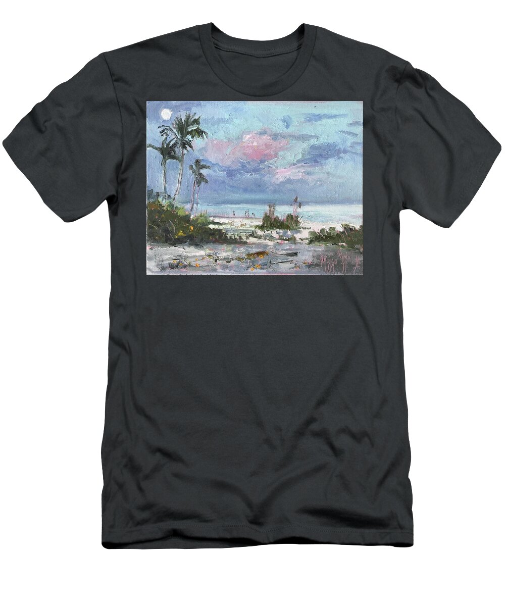 Impressionism T-Shirt featuring the photograph Moonrise Sanibel by Maggii Sarfaty