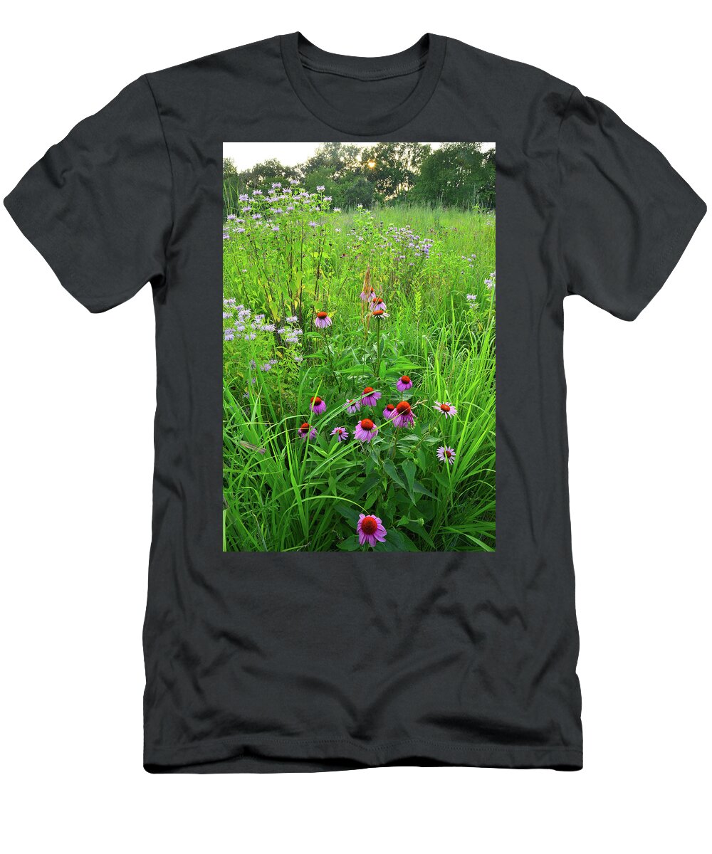 Moraine Hills State Park T-Shirt featuring the photograph Moraine Hills Shelley Kelly Prairie Wildflowers by Ray Mathis