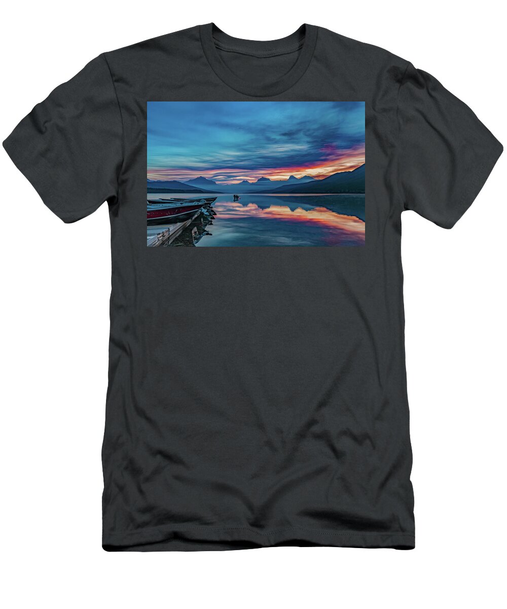 Glacier National Park T-Shirt featuring the photograph Morning Glory at Glacier National Park by Lon Dittrick