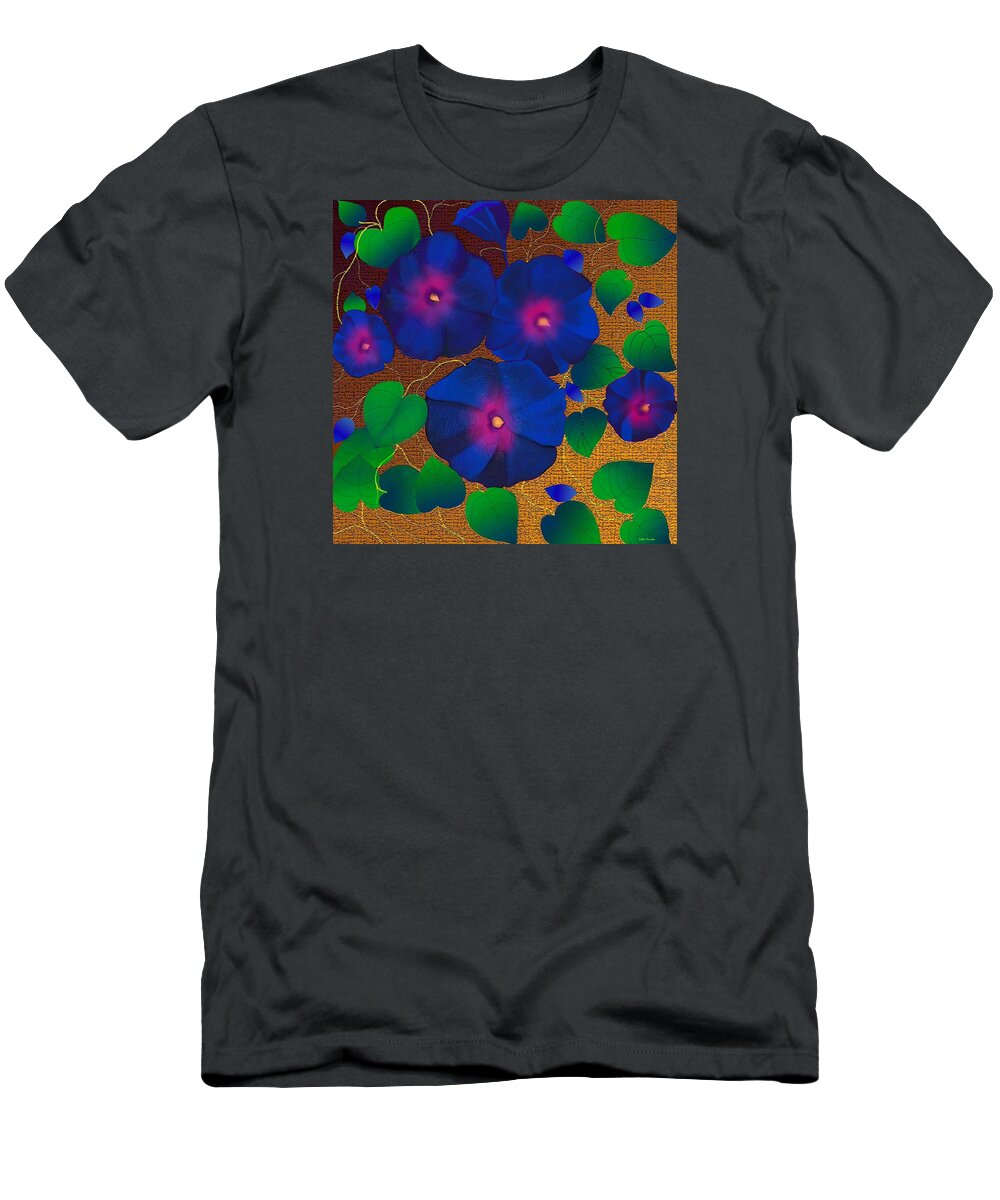 Morning Glory Flower Painting T-Shirt featuring the digital art Morning Glory by Latha Gokuldas Panicker