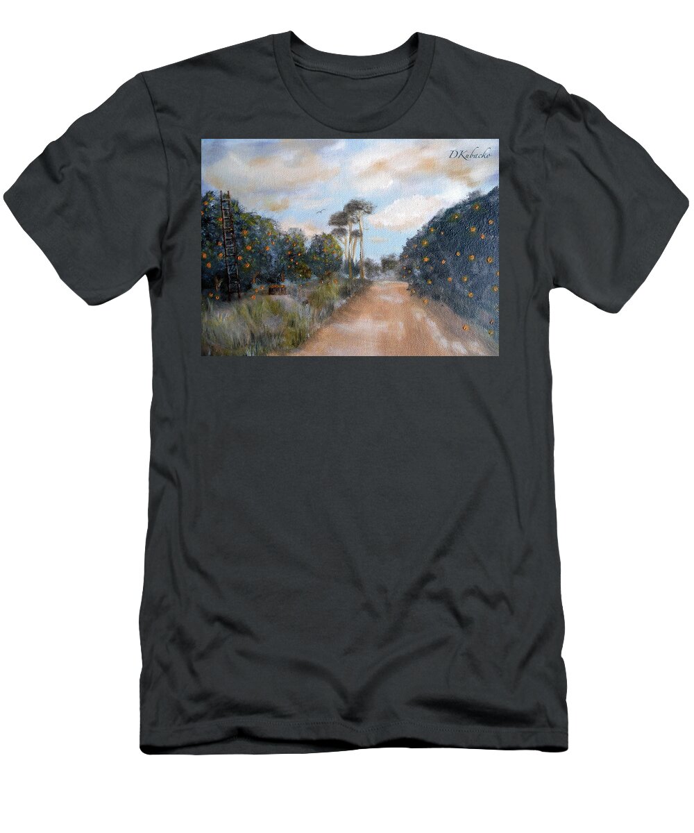 Orange T-Shirt featuring the painting Morning Gold by Dawn Harrell