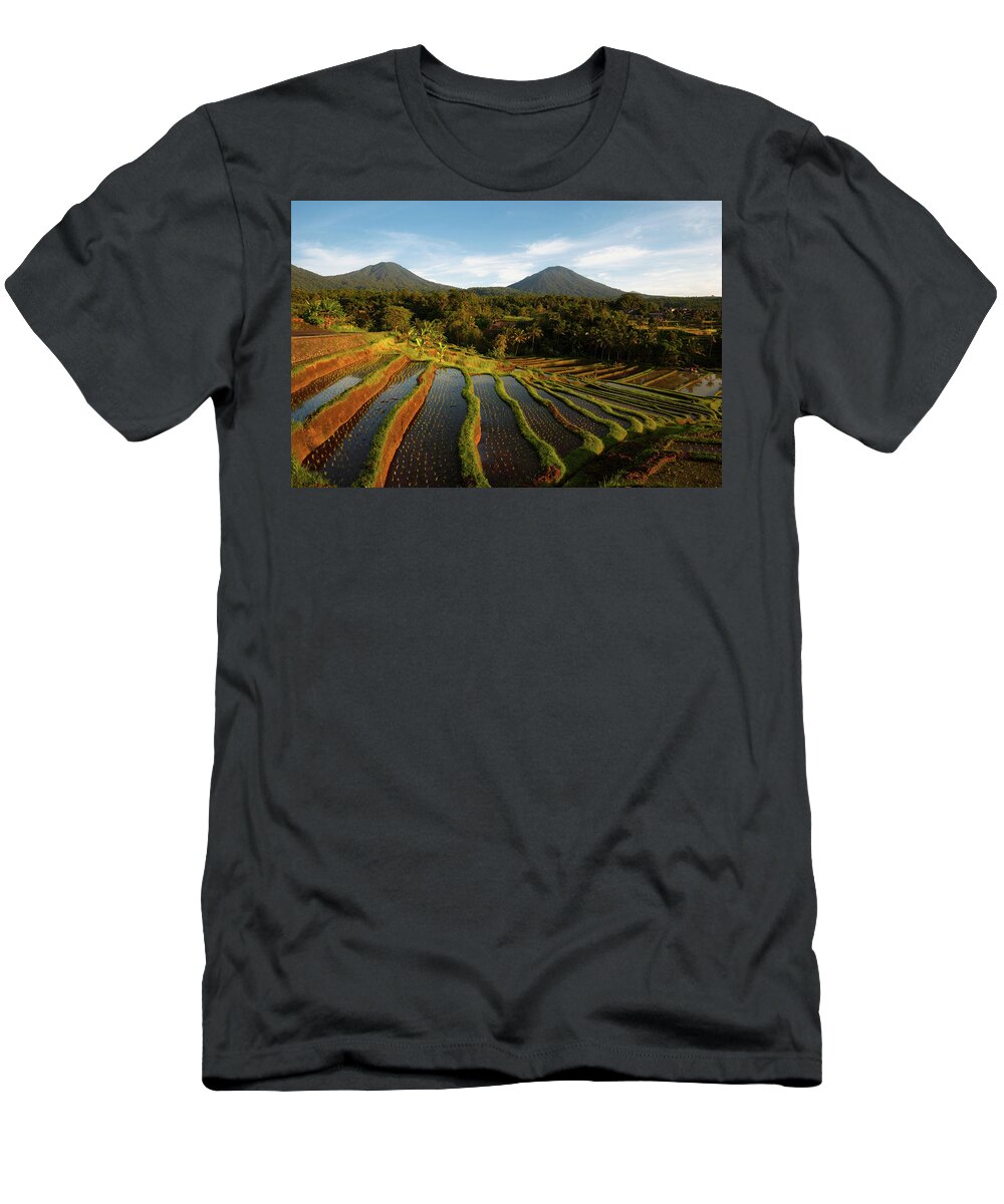 Jatiluwih T-Shirt featuring the photograph Morning on the Terrace by Andrew Kumler