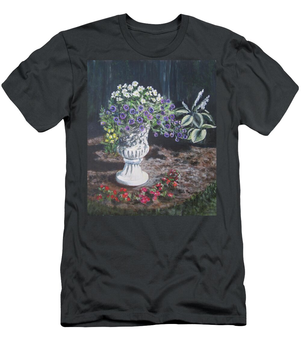 Flowers T-Shirt featuring the painting Morning Sunlight by Paula Pagliughi