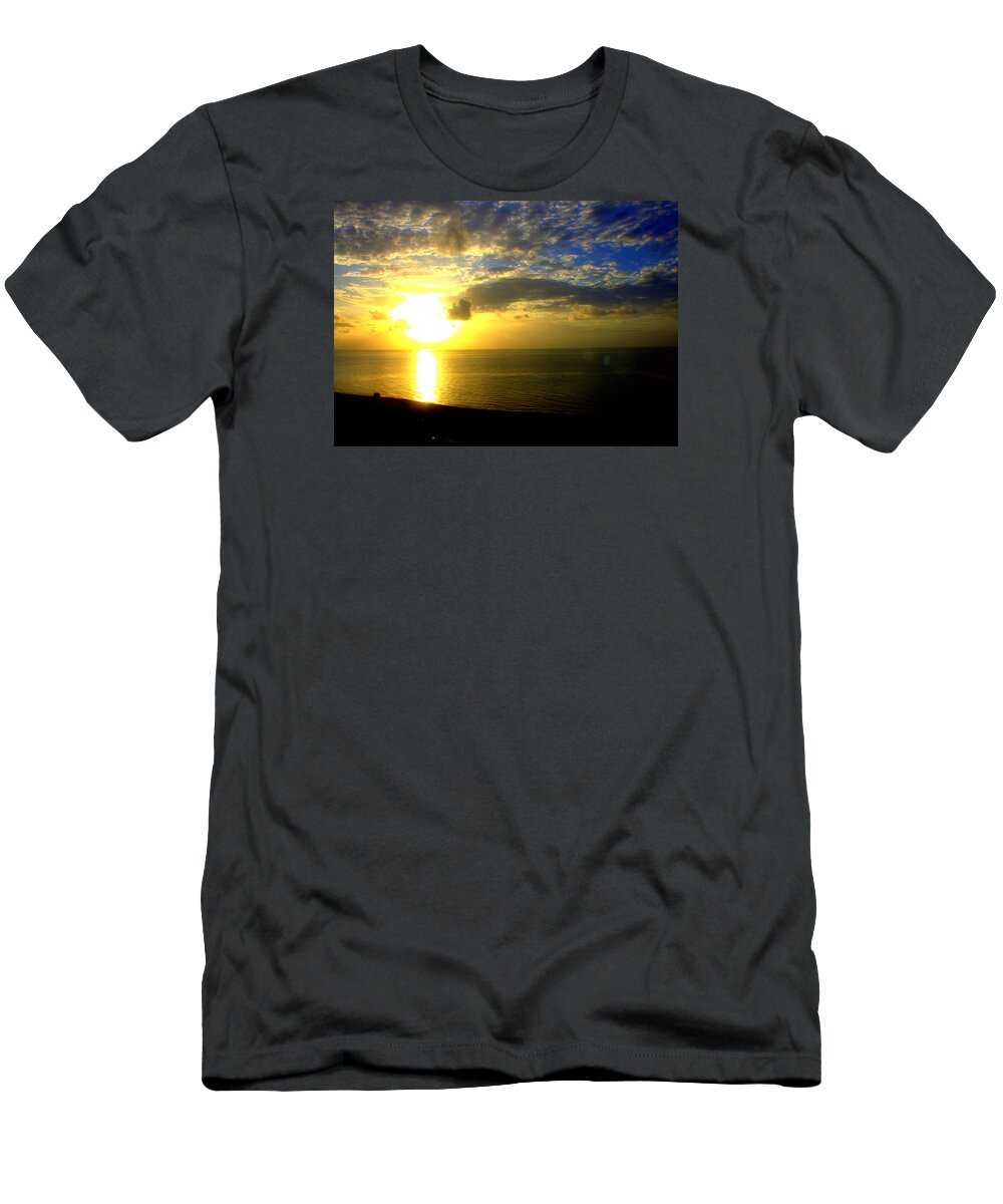 Sunrise T-Shirt featuring the photograph Morning Sunrise in South Beach by Elton Hazel
