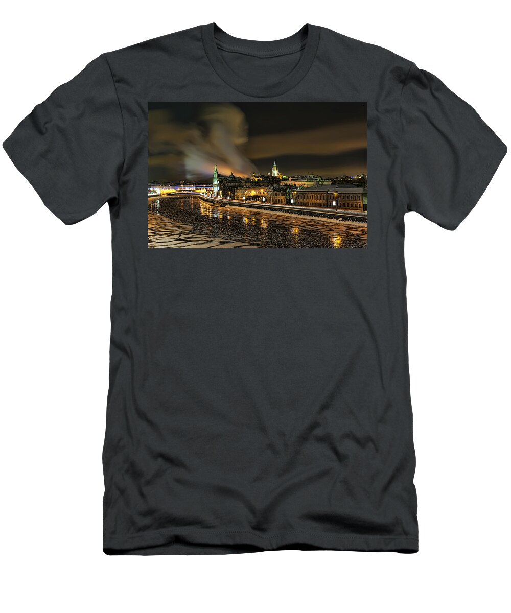 Landscape T-Shirt featuring the photograph Moscow River by Gouzel -