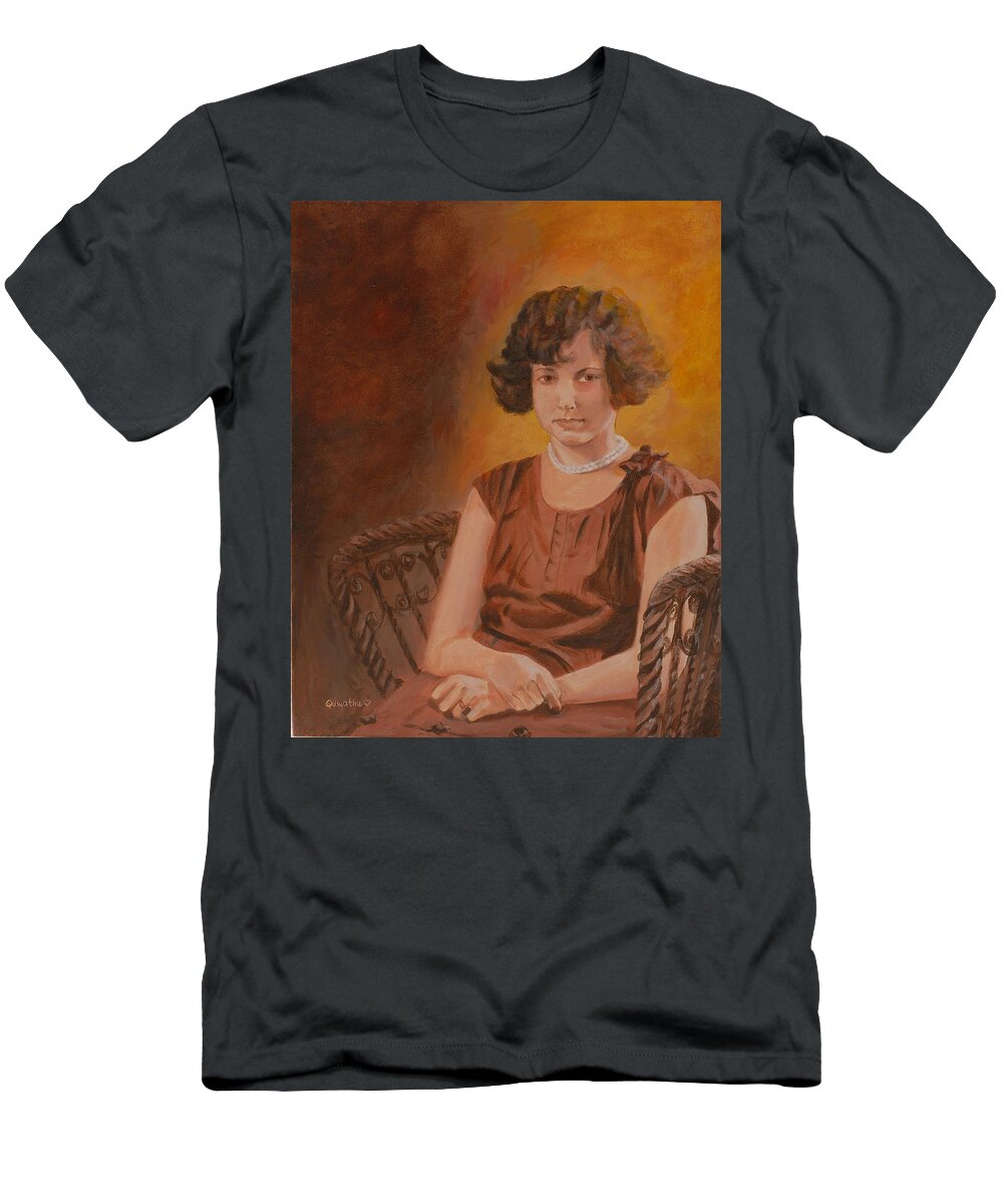 Woman T-Shirt featuring the painting Mother by Quwatha Valentine