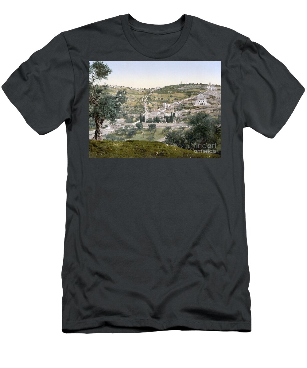 1900 T-Shirt featuring the photograph MOUNT OF OLIVES, c1900 by Granger