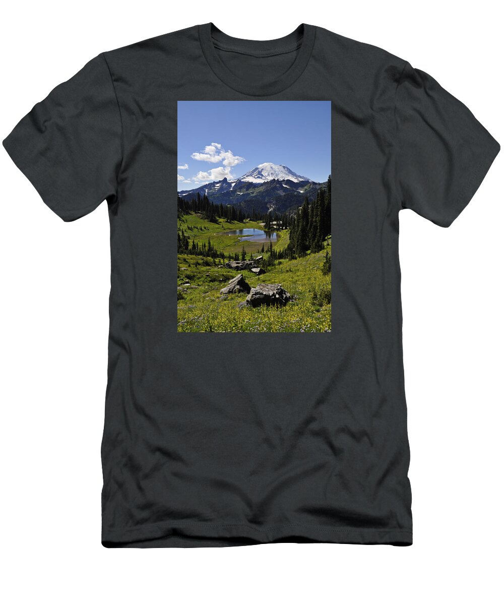 Colorful T-Shirt featuring the photograph Mount Rainier by Pelo Blanco Photo