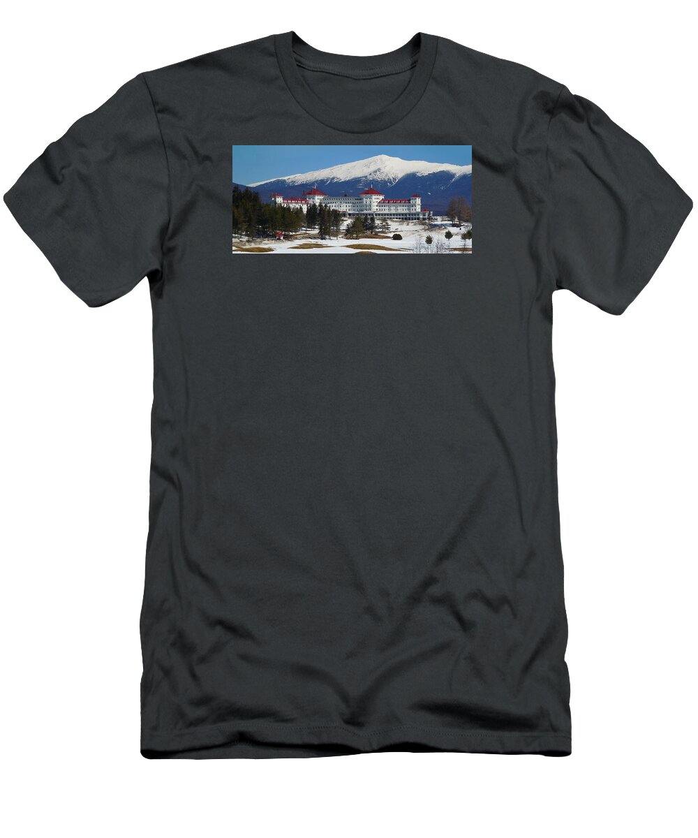 Landscape T-Shirt featuring the photograph Mount Washington Hotel in early spring by Nancy Griswold